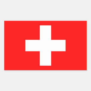 Schweiz Flaggenaufkleber Rechteckiger Aufkleber