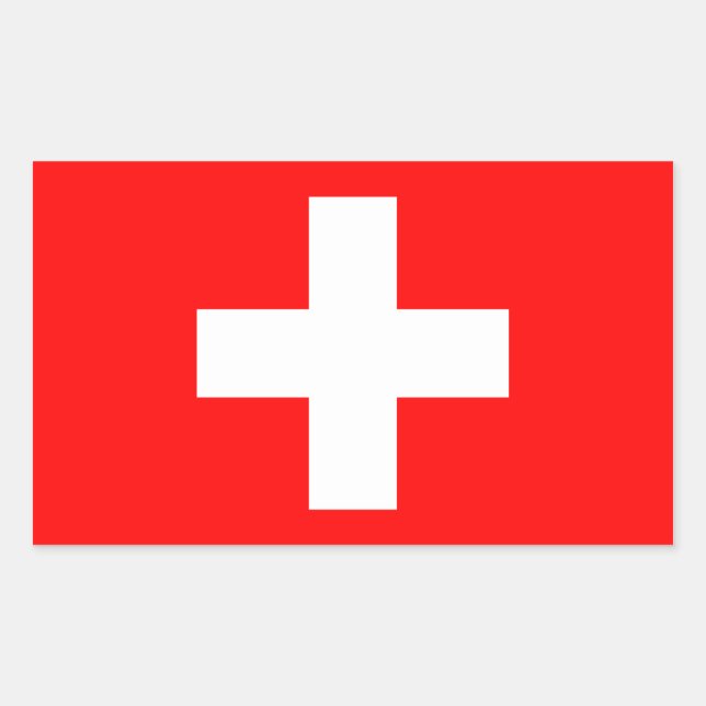 Schweiz Flaggenaufkleber Rechteckiger Aufkleber (Vorderseite)