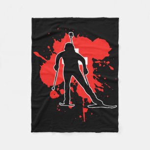 Schweiz Flaggenbiathlonist - Biathlon Schweiz 1 Fleecedecke