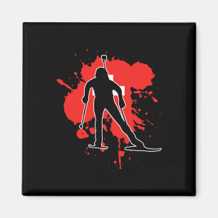Schweiz Flaggenbiathlonist - Biathlon Schweiz 1 Magnet