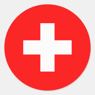 Schweiz Flaggenkleber Runder Aufkleber