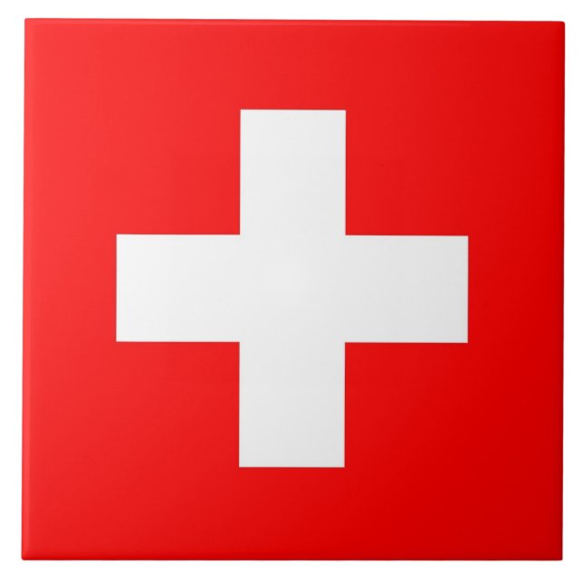 Schweiz Flaggenliste Fliese (Vorderseite)
