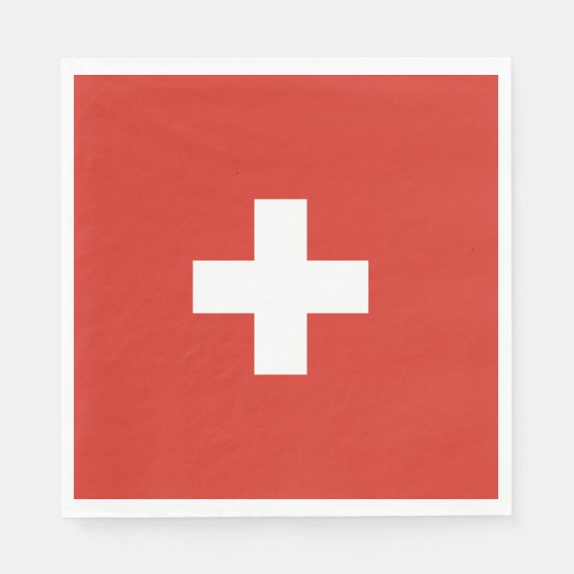 Schweiz Flaggenpapier Napkin Serviette (Vorderseite)