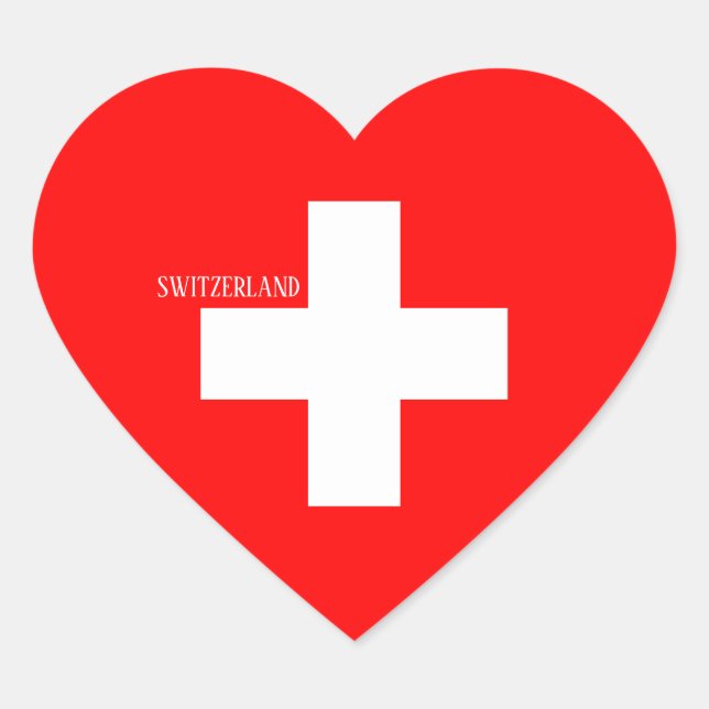 Schweiz Flaggenpatentiotik Herz-Aufkleber (Vorderseite)