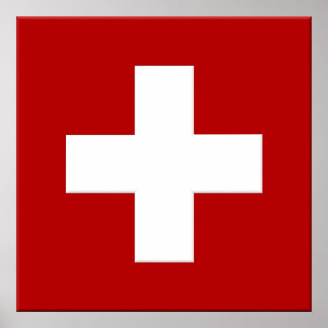 Schweiz Flaggenposter in 3D Poster (Vorne)