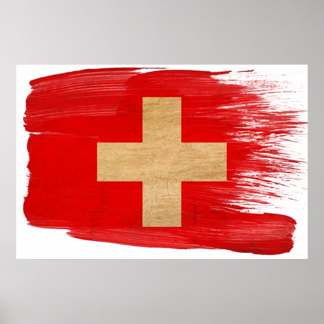 Schweiz Flaggenposter Poster (Vorne)