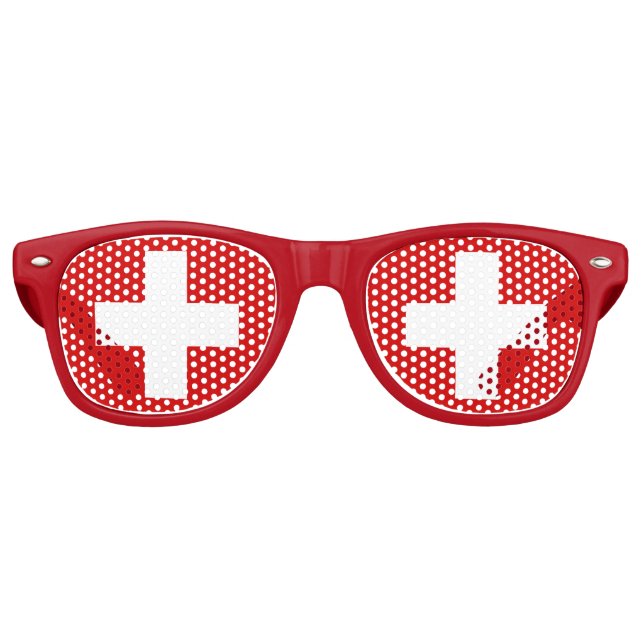 Schweiz - Flaggenqualität Partybrille (Vorderseite)