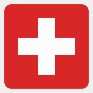 Schweiz - Flaggenqualität Quadratischer Aufkleber