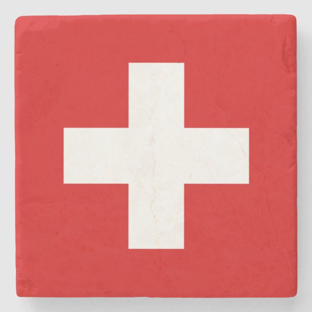Schweiz - Flaggenqualität Steinuntersetzer (Vorderseite)