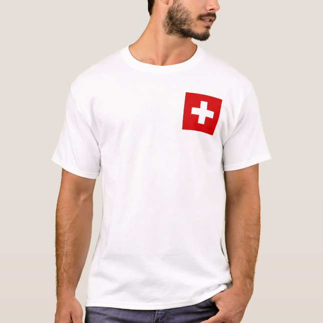 Schweiz - Flaggenqualität T-Shirt (Vorderseite)