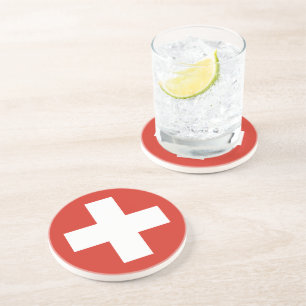 Schweiz-Flaggentelefone Getränkeuntersetzer