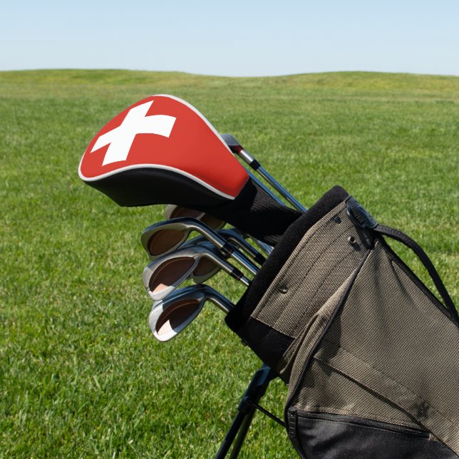 Schweiz-Flaggentelefone Golf Headcover (In SItu)