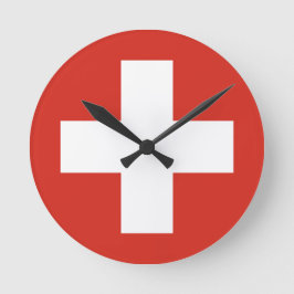 Schweiz-Flaggentelefone Runde Wanduhr