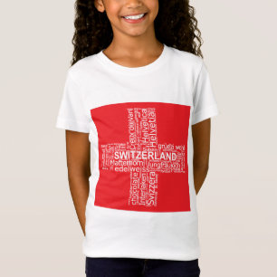 Schweiz Flaggenwortwolke T-Shirt