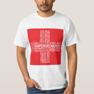 Schweiz Flaggenwortwolke T-Shirt