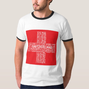 Schweiz Flaggenwortwolke T-Shirt