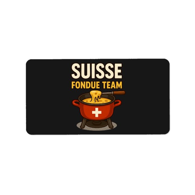 Schweiz Fondue Team Adressaufkleber (Vorne)