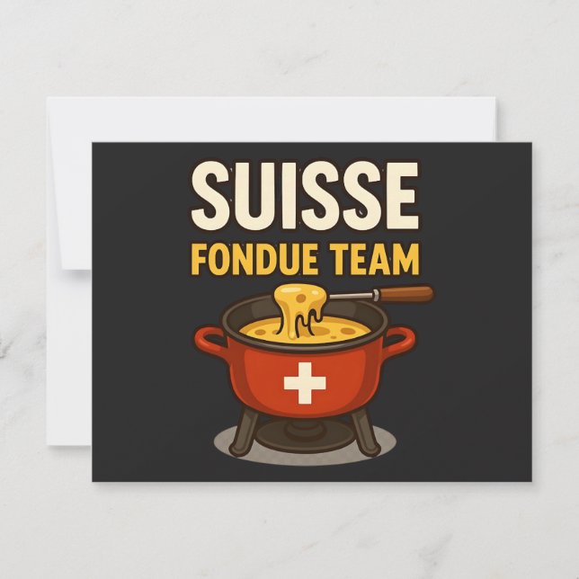 Schweiz Fondue Team Einladung (Vorderseite)