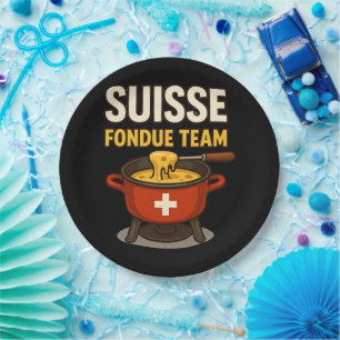 Schweiz Fondue Team Pappteller