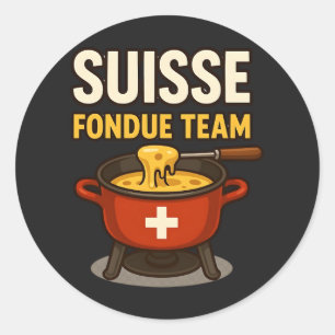 Schweiz Fondue Team Runder Aufkleber