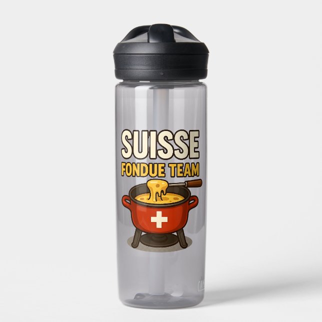 Schweiz Fondue Team Trinkflasche (Vorderseite)