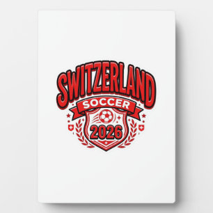 Schweiz Fußball 2026 Fußball Fett Land Typogr Fotoplatte