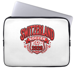 Schweiz Fußball 2026 Fußball Fett Land Typogr Laptopschutzhülle