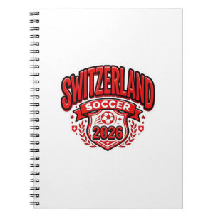 Schweiz Fußball 2026 Fußball Fett Land Typogr Notizblock