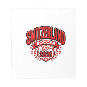 Schweiz Fußball 2026 Fußball Fett Land Typogr Notizblock