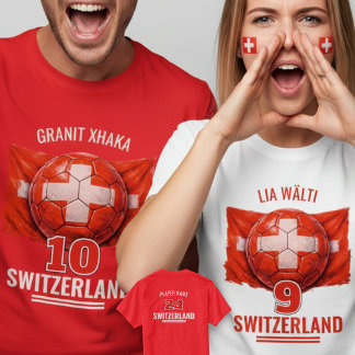 Schweiz Fussball Nationalflagge Erbe Fussball T-Shirt