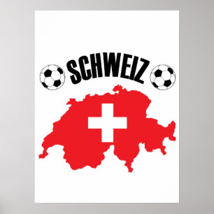 Schweiz Fussball Schweiz Karte Poster