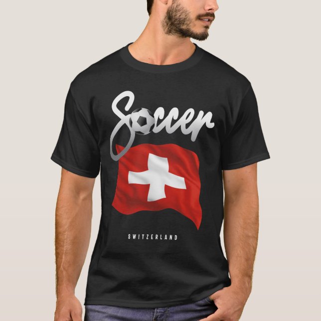 Schweiz Fußball - Schweizer Flagge T-Shirt (Vorderseite)