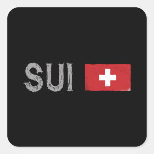 Schweiz Fußball-Shirt Schweizer Flagge Quadratischer Aufkleber