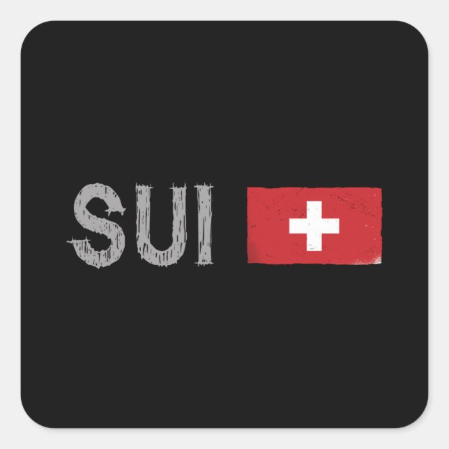 Schweiz Fußball-Shirt Schweizer Flagge Quadratischer Aufkleber (Vorderseite)