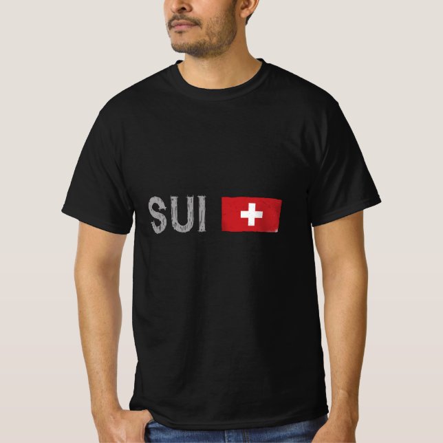 Schweiz Fußball-Shirt Schweizer Flagge T-Shirt (Vorderseite)