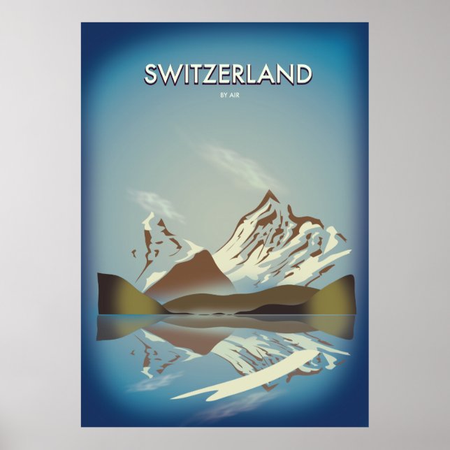 Schweiz Gebirge Reiseplakat Poster (Vorne)