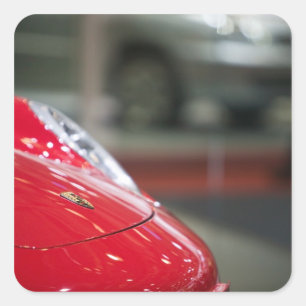 SCHWEIZ, GENF: 75. Jährliches Genfer Auto 2 Quadratischer Aufkleber