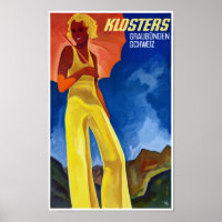 Schweiz Graubünden Vintage Poster restauriert