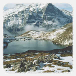 Schweiz, Grindelwald, Berner Alpen, Aussicht Quadratischer Aufkleber