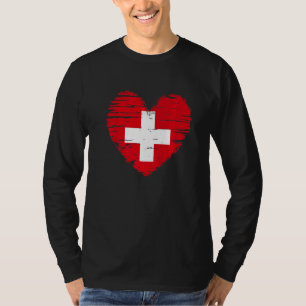Schweiz Herz Schweizer Flagge Schweizer Preis T-Shirt