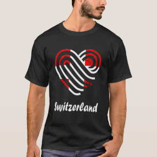 Schweiz Herz Schweizer Flagge Schweizer Stolz Schw T-Shirt