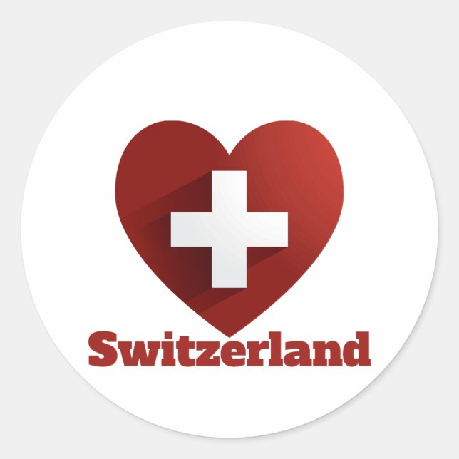 Schweiz - Herzenflagge Runder Aufkleber (Vorderseite)