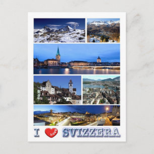 Schweiz - I Liebe - Postkarte