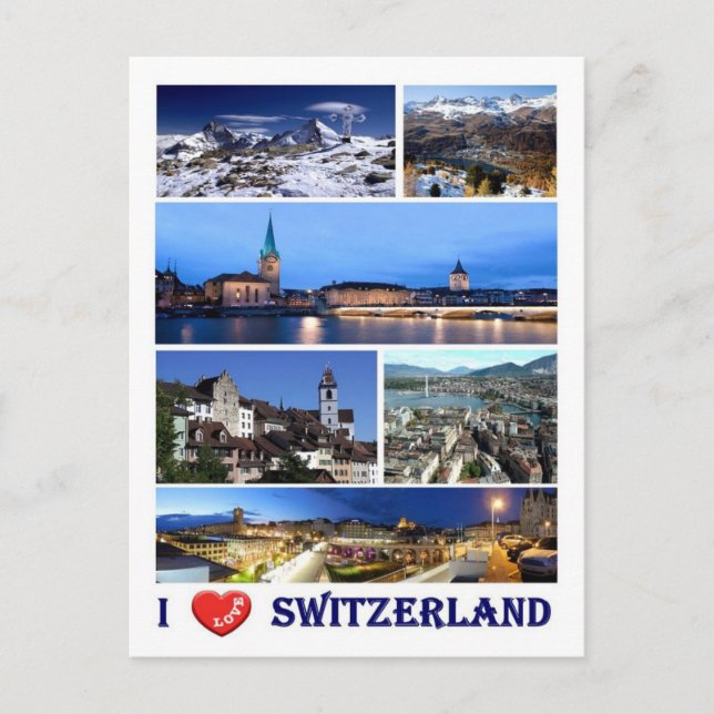 Schweiz - I Liebe - Postkarte (Vorderseite)