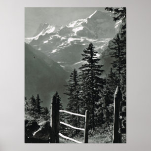 Schweiz im Vintage-Stil, Jungfrau-Gebirgszug Poster
