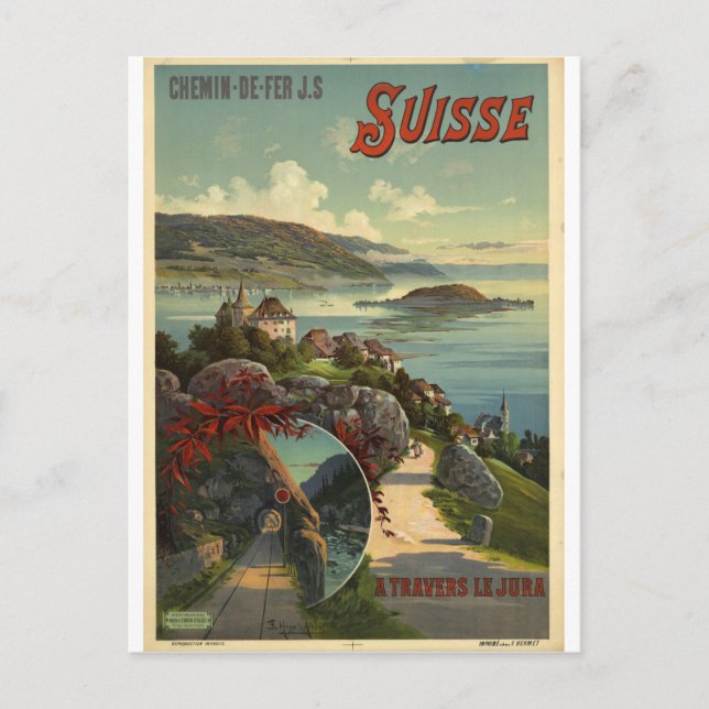 Schweiz Jahrgang Reise Postkarte (Vorderseite)