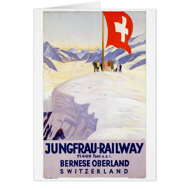 Schweiz Jungfrau Eisenbahn Vintage Poster (Vorne)