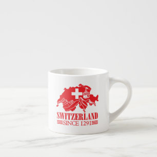 Schweiz Karte Flag Seit 1291 Berge Espressotasse
