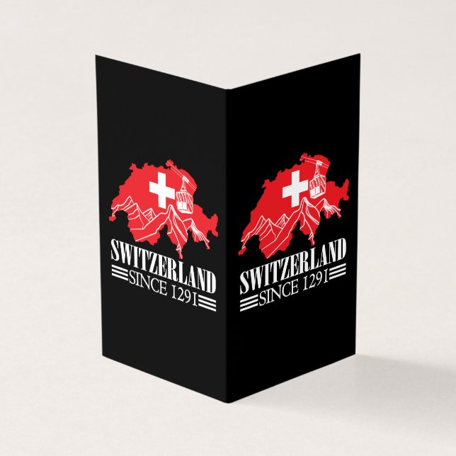 Schweiz Karte Seit 1291 Berge Schweizer Flagge (Vorderseite)