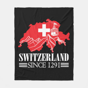 Schweiz Karte Seit 1291 Berge Schweizer Flagge Fleecedecke